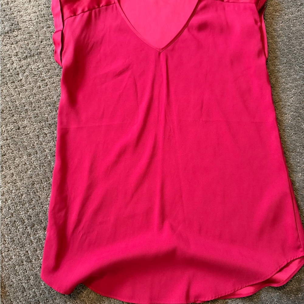 Express Fuchsia V-Neck Blouse